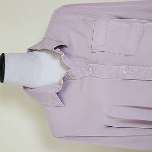 Calvin Klein Jeans Women's Solid Light Dusty Pink Long Sleeve Button Down Blouse